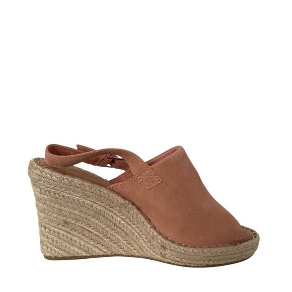 Toms Women's Blush Pink Suede Espadrille Wedge Sandal - Picture 2 of 11